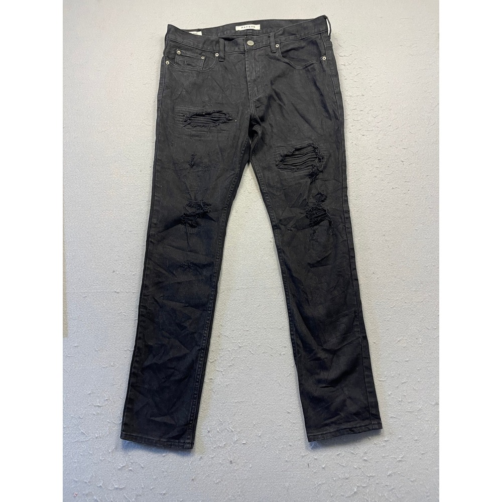 PacSun Skinny Jeans Denim Black Distressed 34x32 Mens